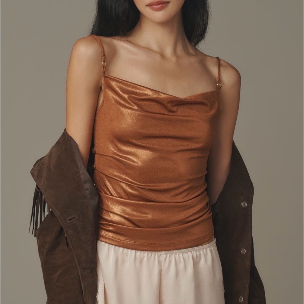 Elegant Copper Cowl Neck Camisole